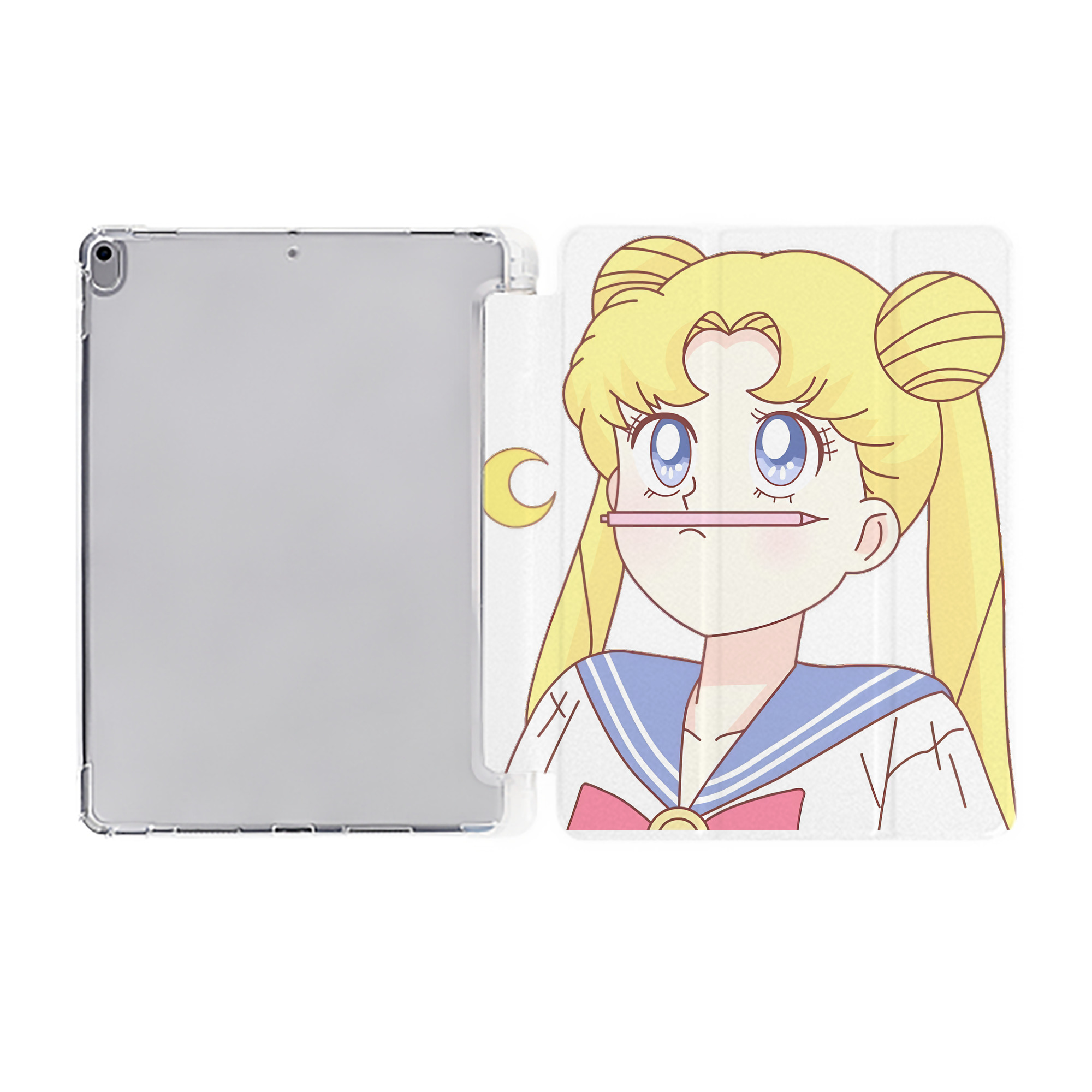 （画像用） 美少女戦士セーラームーン 愛野 美奈子 あいの みなこ Sailor Moon Aino Minako IPad ケース ペン収納付き 三つ折りスタンド PUレザー×シリコン 対応機種9.5/10.5/10.9インチ